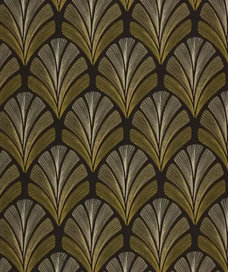 Folies St James Papier peint | Art Deco Feather Motif | Casadeco