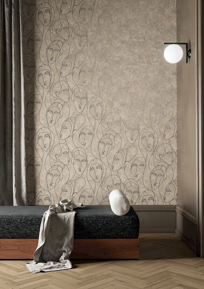 Papier peint Agathe Nefertiti Taupe