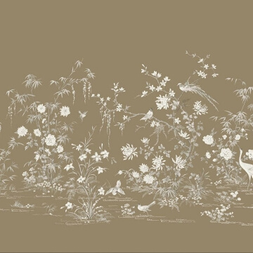 Flowering Vine Chinoiserie Mural- Glint