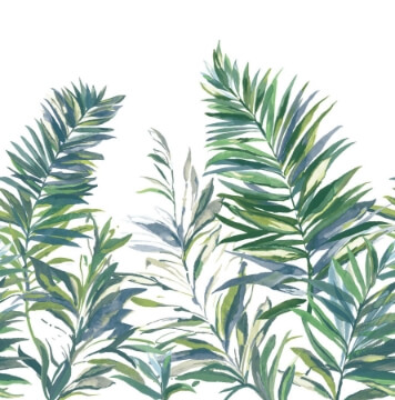 Swaying Palms Green & Blue Murale