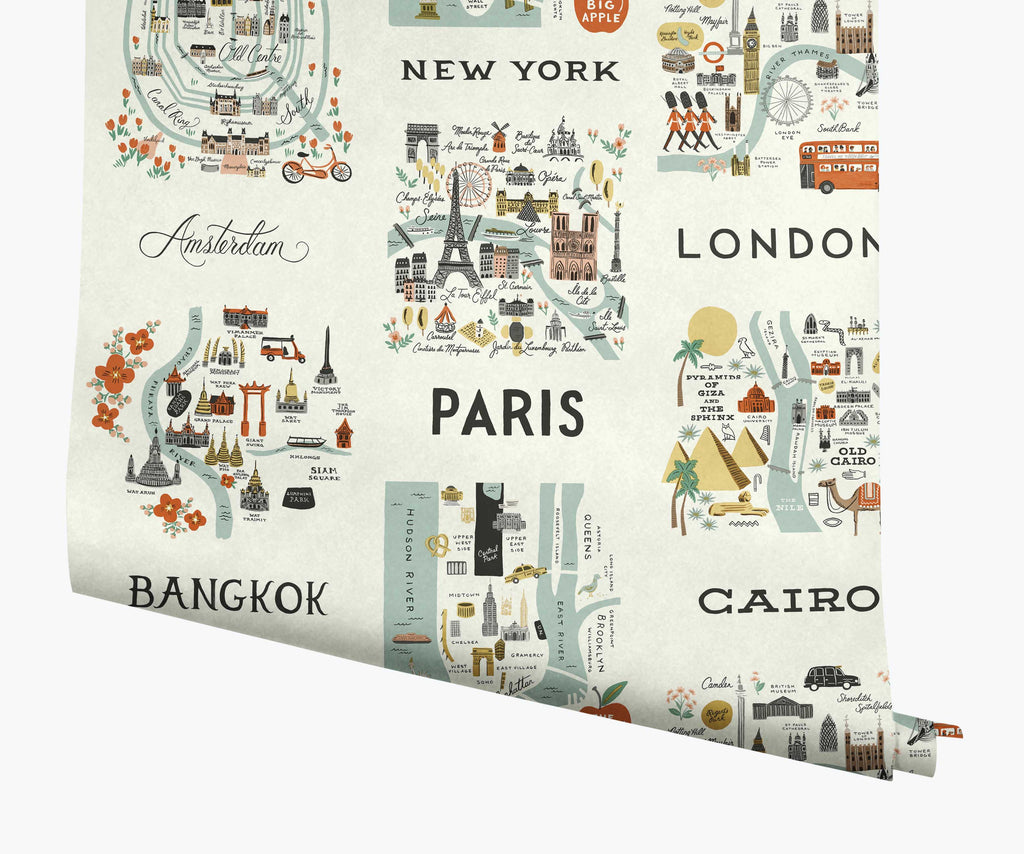 City Maps Papier peint - Mint