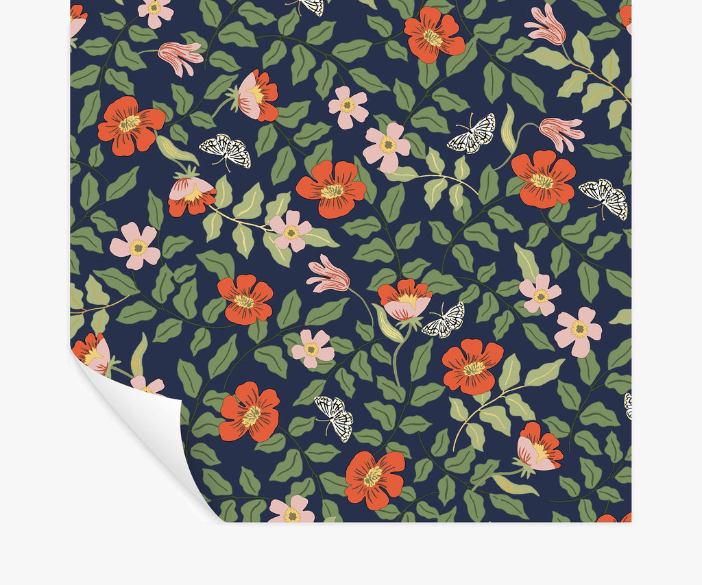 Primrose Peel & Stick Papier peint - Rose & Navy