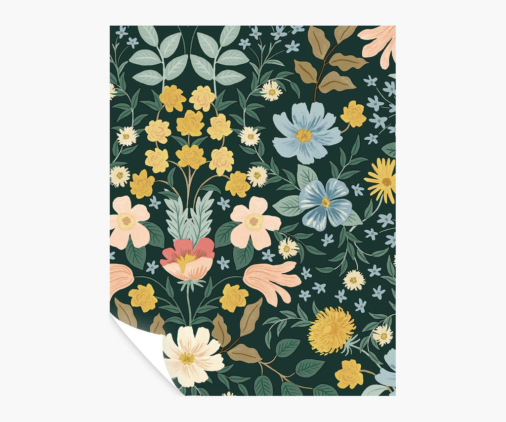Bramble Garden Peel & Stick Papier peint Sample - Emerald