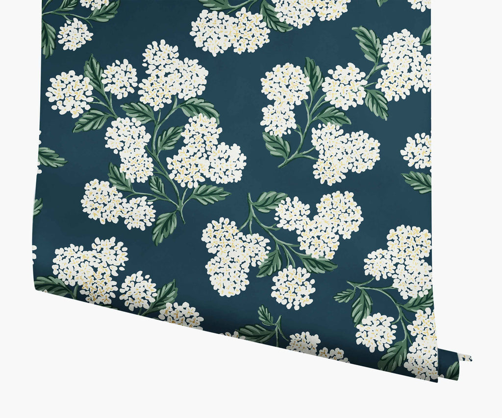 Hydrangea Papier peint - Teal