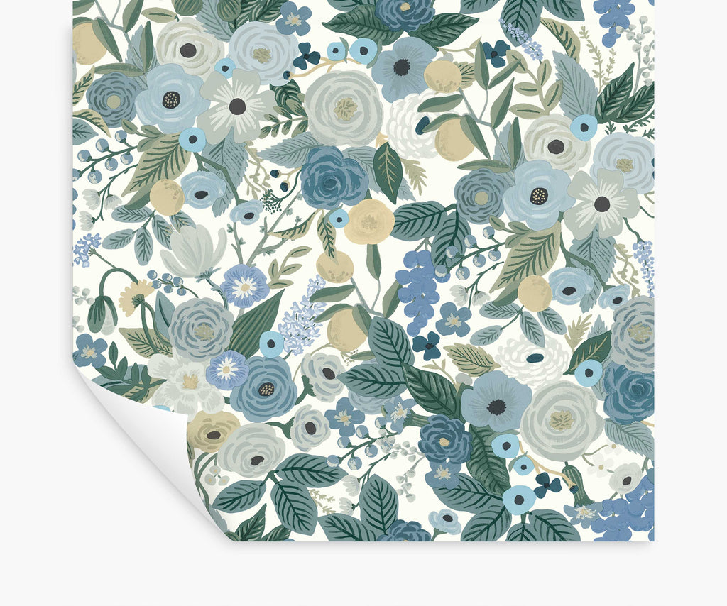 Garden Party Peel & Stick Papier peint - Indigo Multi