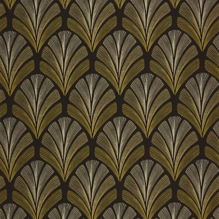 Folies St James Papier peint | Art Deco Feather Motif | Casadeco