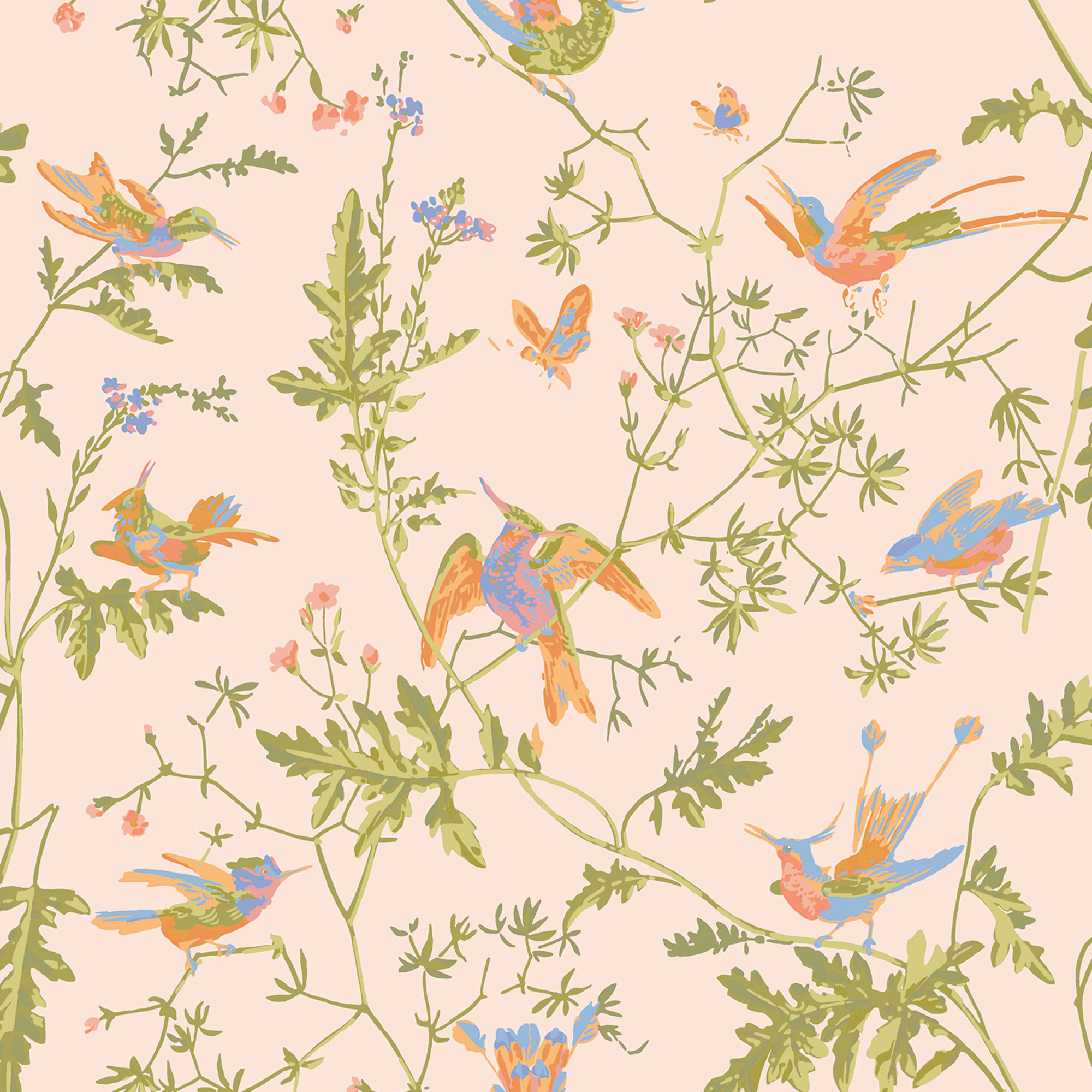 Hummingbirds - Blush/Blue