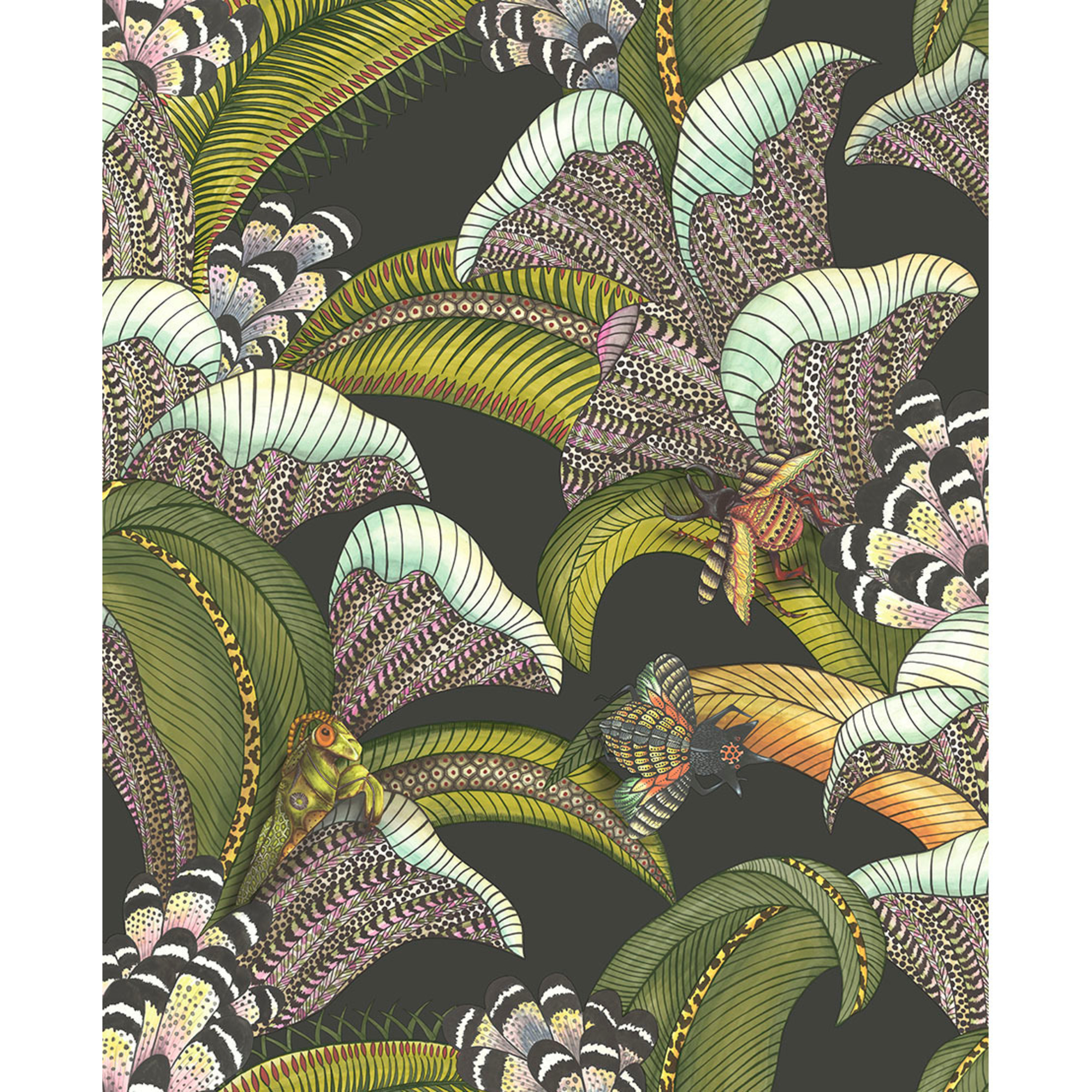 Hoopoe Leaves - Olive Black