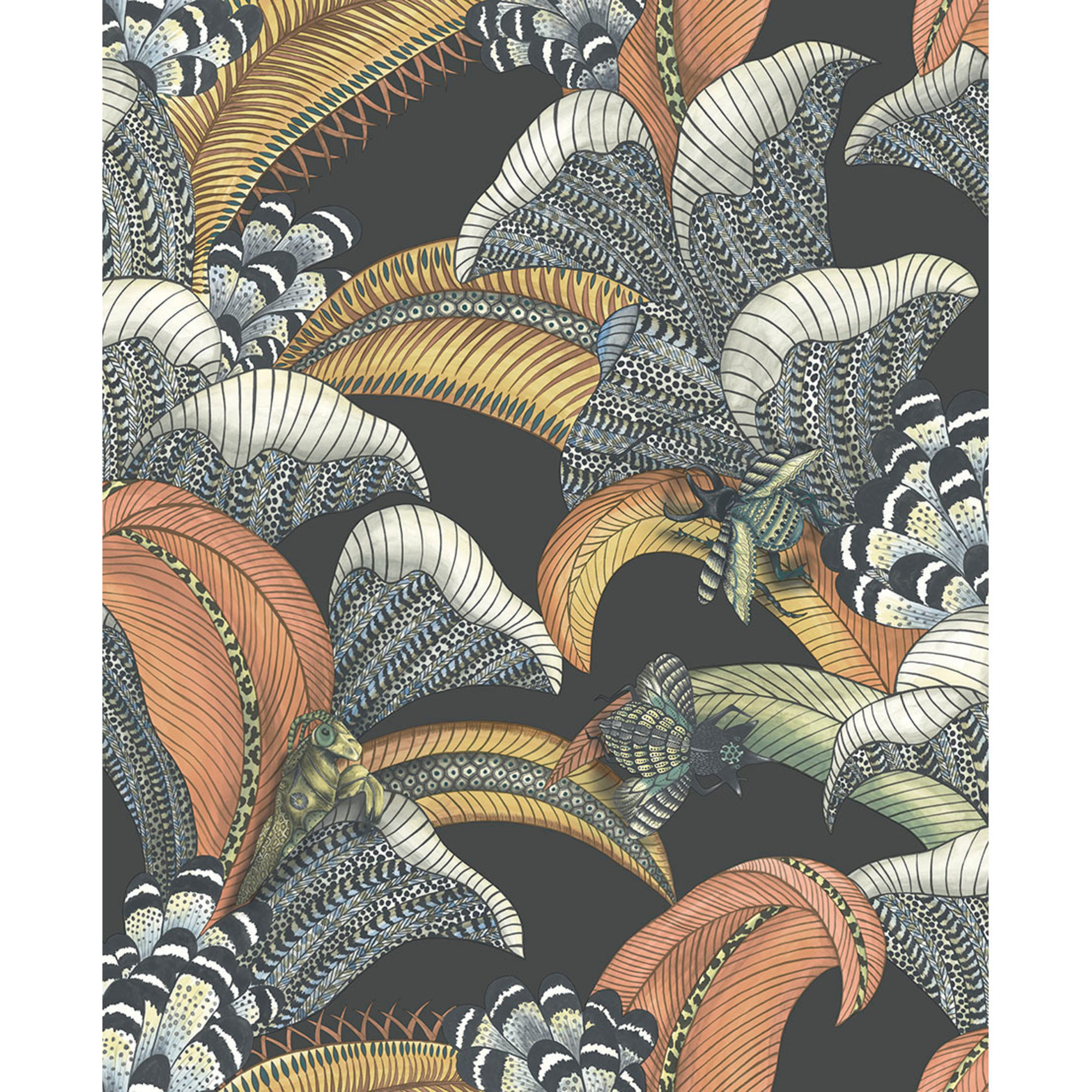 Hoopoe Leaves - Charcoal