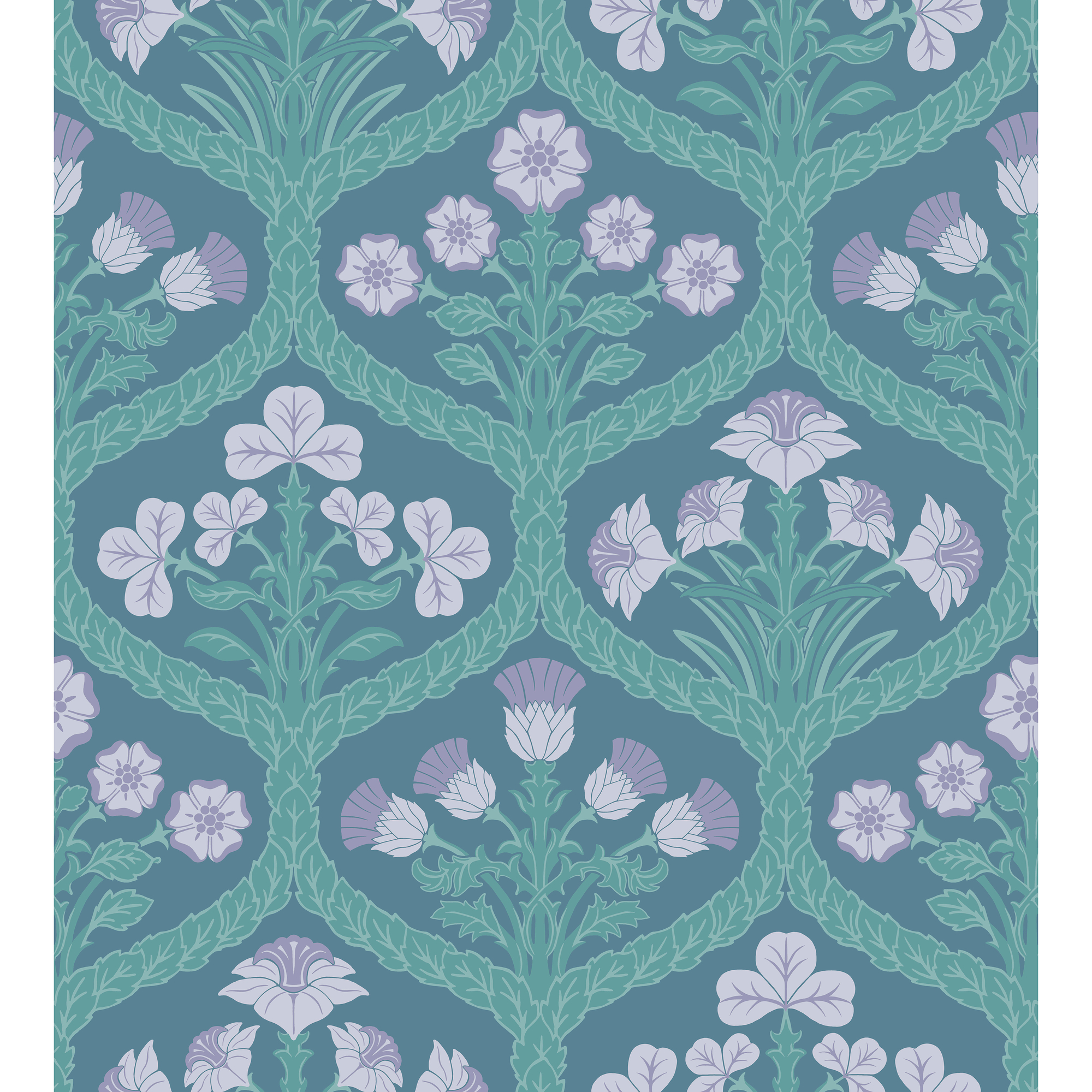 Floral Kingdom - Lilac/Teal