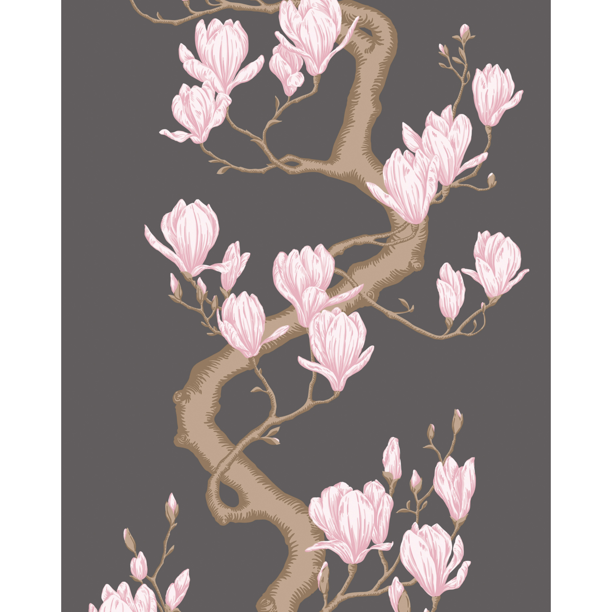 Magnolia Tree - Charcoal/Pink
