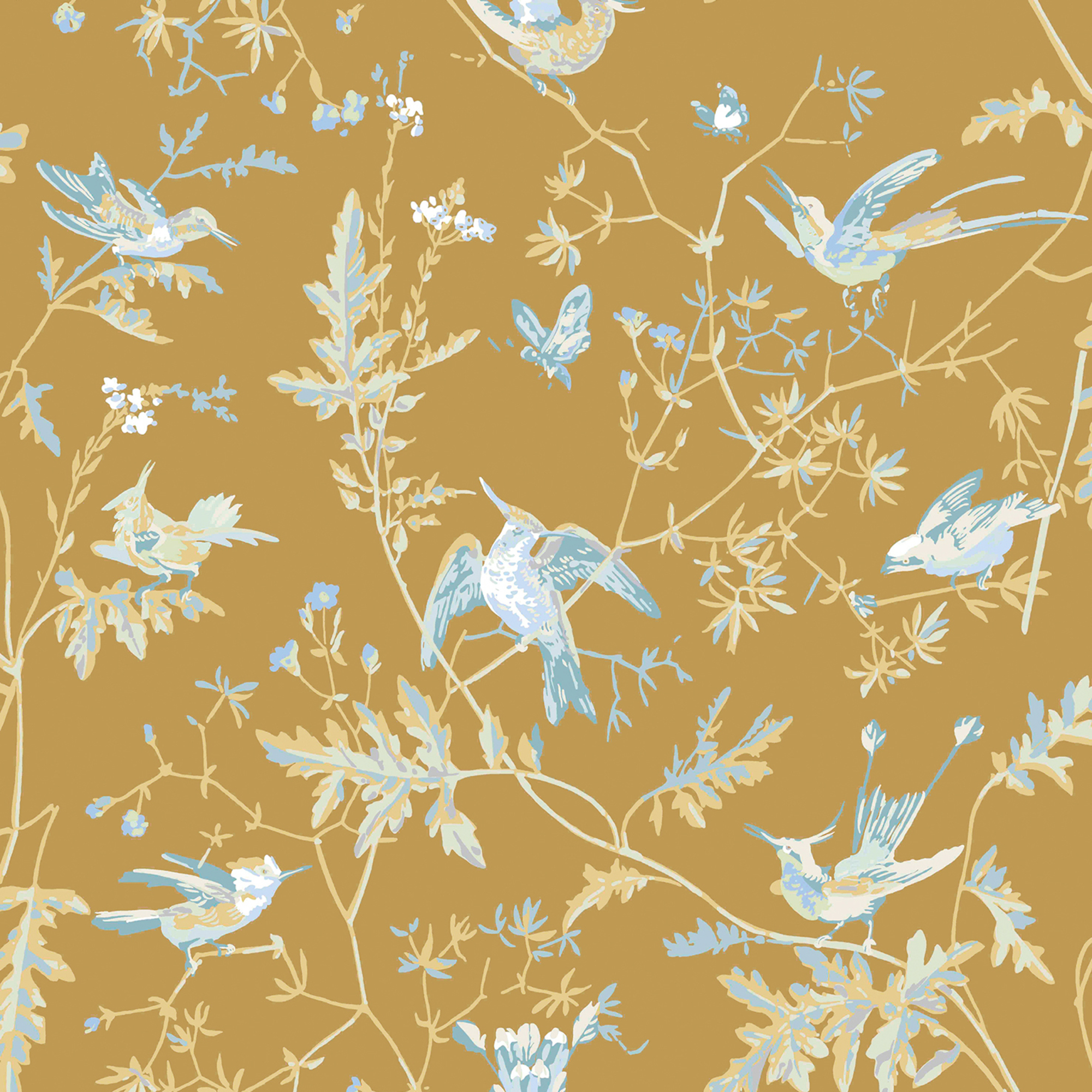 Hummingbirds - Grey/Gold